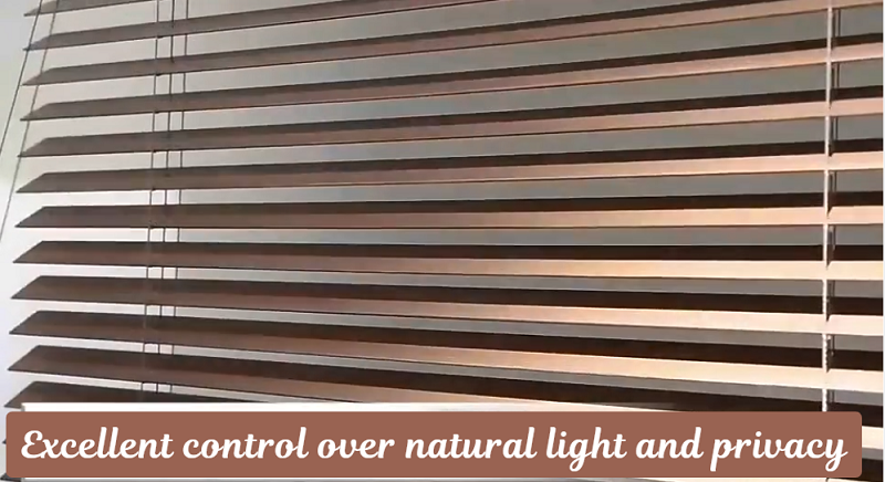 walnut venetian blind