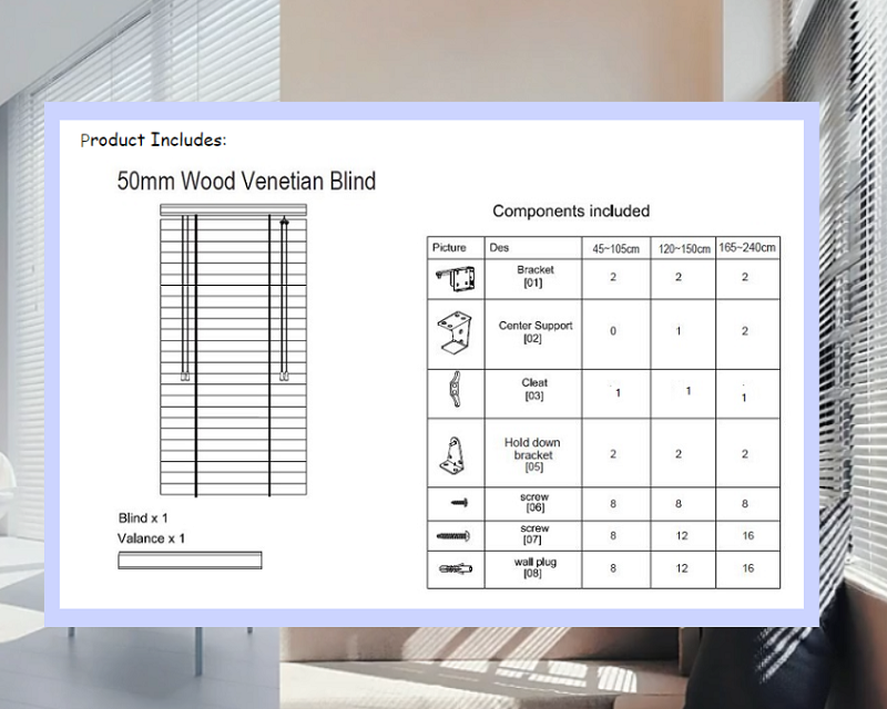 venetian blind components